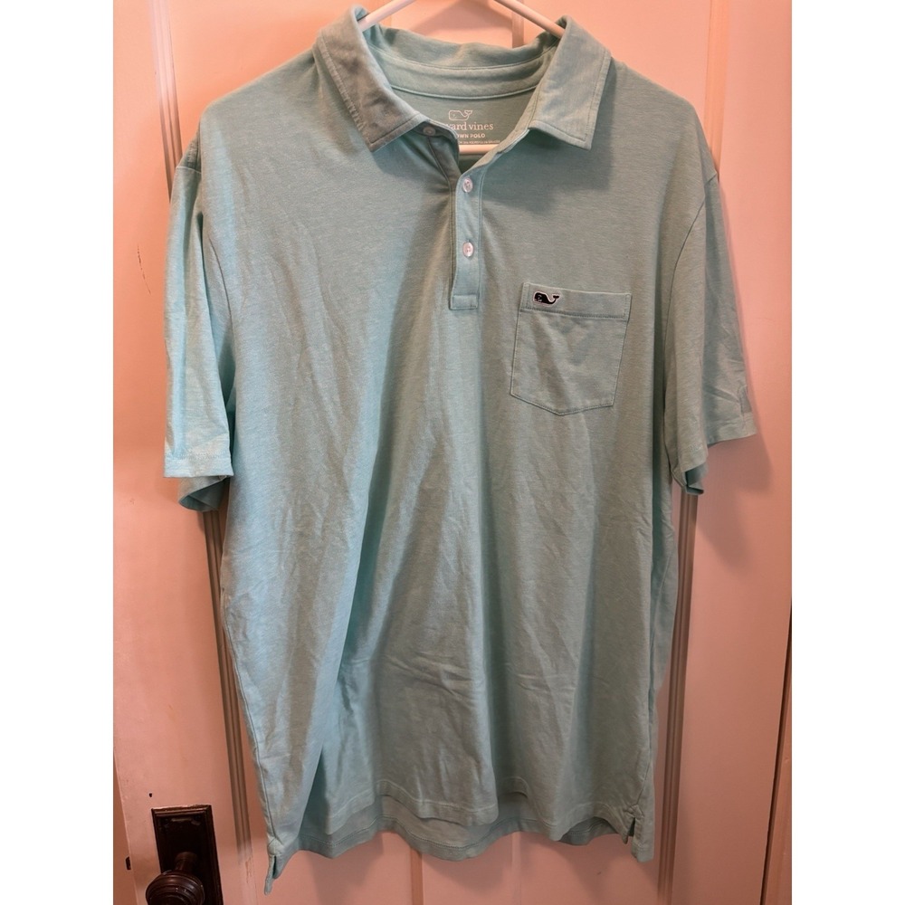 Vineyard Vines Shirt Men's Green Edgartown Polo Jersey Stretch Preppy Golf L